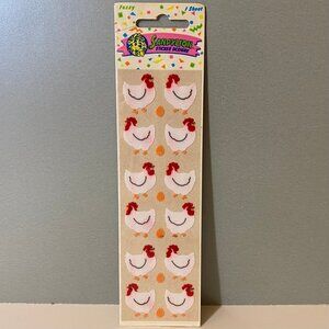 Vintage Sandylion Brown Back Fuzzy Chicken Stickers